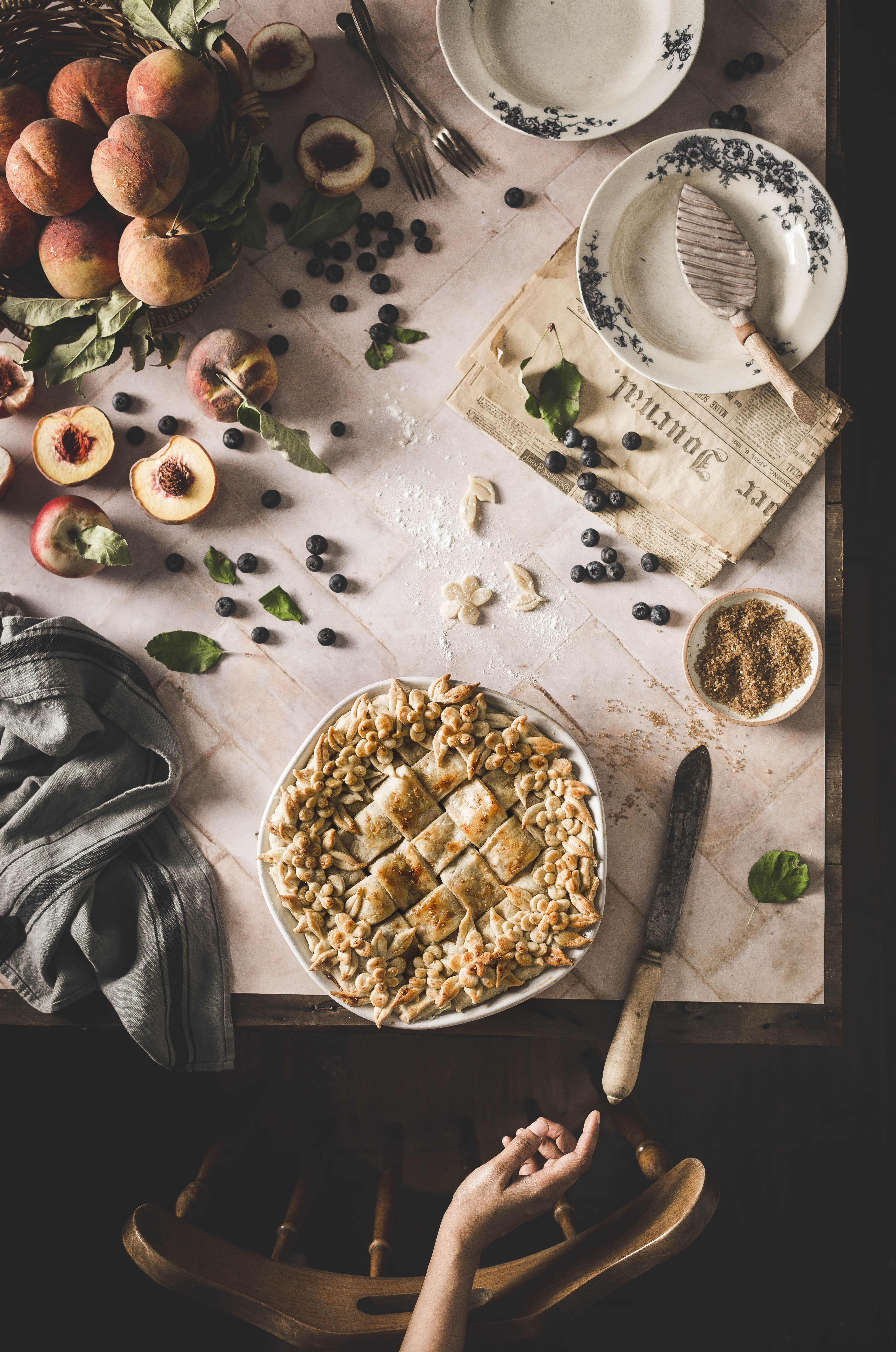 PEACH AND BLUEBERRY PIE