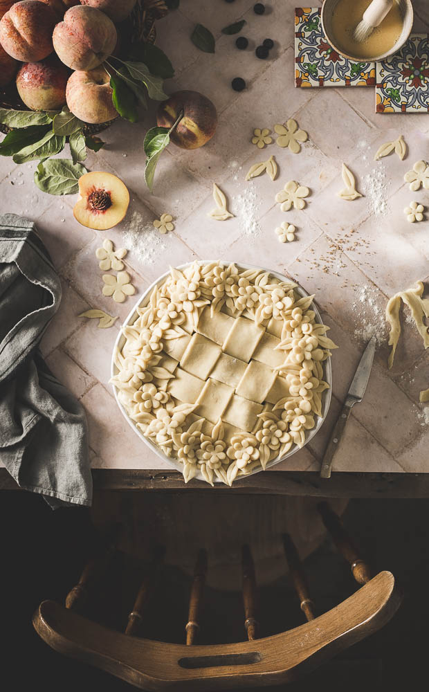 PEACH AND BLUEBERRY PIE