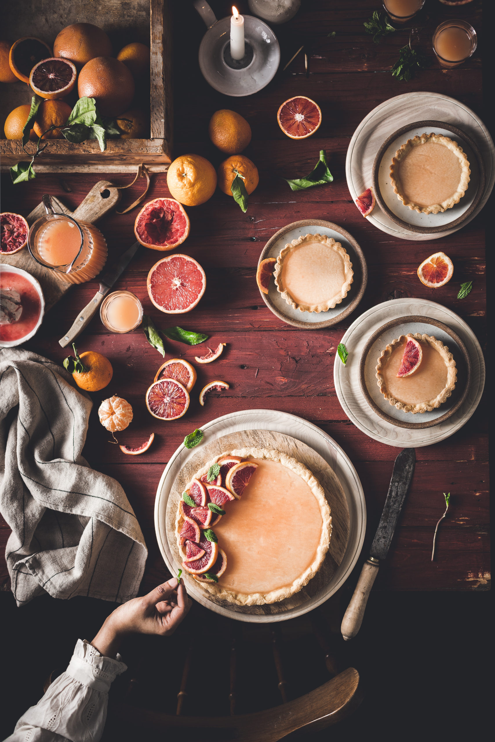 Citrus Tarts With White Chocolate Panna Cotta And Citrus Jelly