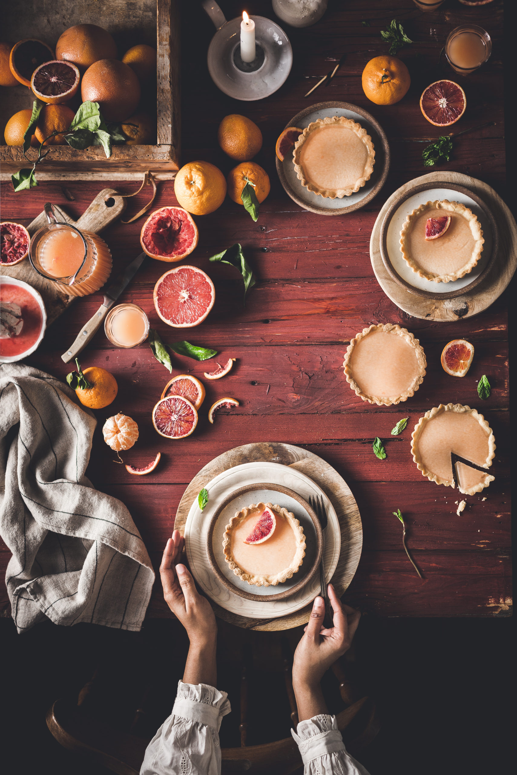 Citrus Tarts With White Chocolate Panna Cotta And Citrus Jelly